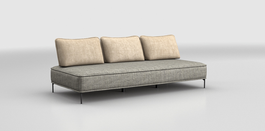 Piavola - medium linear sofa - modular backrests